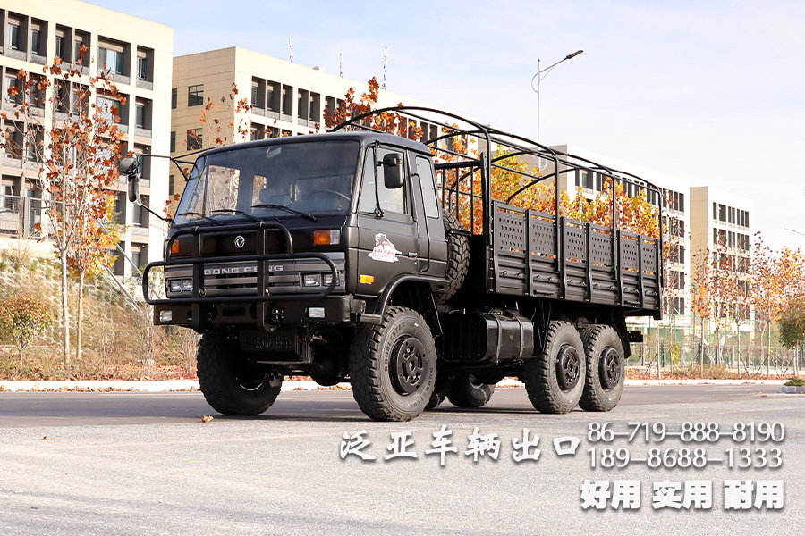 東風(fēng)帶篷桿六驅(qū)EQ2102N越野車型、東風(fēng)黑色6x6越野專用車、東風(fēng)153駕駛室越野卡車底盤