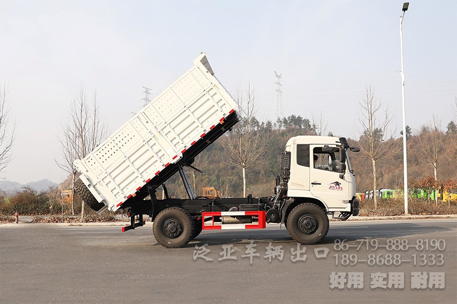 東風(fēng)13噸自卸車，四驅(qū)自卸卡車，4x4自卸車，貨箱加高型自卸車，越野自卸卡車，兩橋礦用自卸車，自卸車出口，自卸車銷售